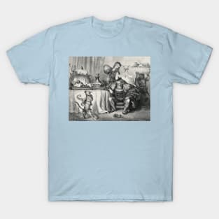 Puss in Boots at the Ogre's Castle - Gustave Dore T-Shirt